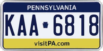 PA license plate KAA6818