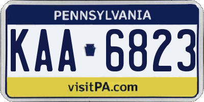 PA license plate KAA6823