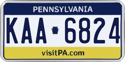 PA license plate KAA6824
