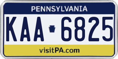 PA license plate KAA6825