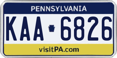PA license plate KAA6826
