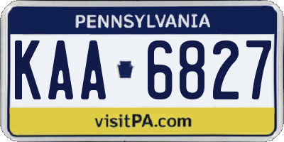 PA license plate KAA6827