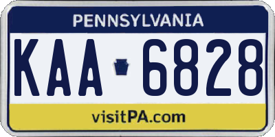 PA license plate KAA6828