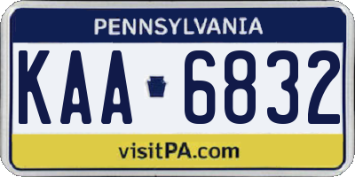 PA license plate KAA6832