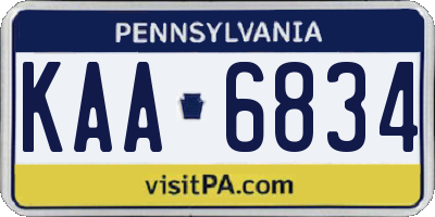 PA license plate KAA6834