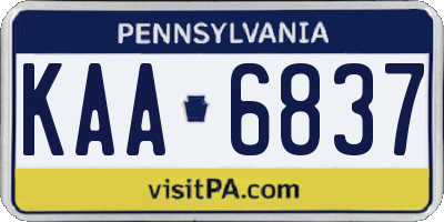 PA license plate KAA6837