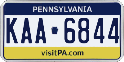 PA license plate KAA6844