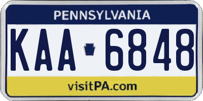 PA license plate KAA6848
