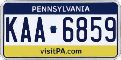 PA license plate KAA6859