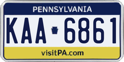 PA license plate KAA6861