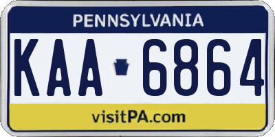 PA license plate KAA6864