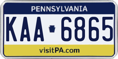PA license plate KAA6865