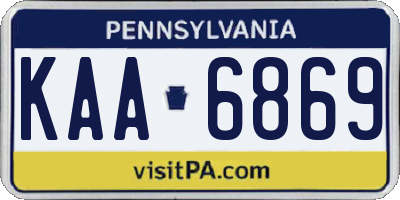 PA license plate KAA6869