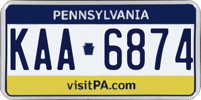 PA license plate KAA6874