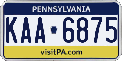 PA license plate KAA6875