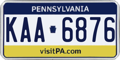 PA license plate KAA6876