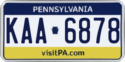 PA license plate KAA6878