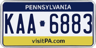 PA license plate KAA6883