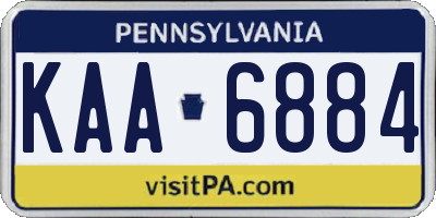 PA license plate KAA6884