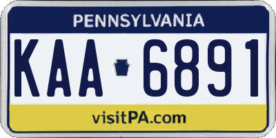 PA license plate KAA6891
