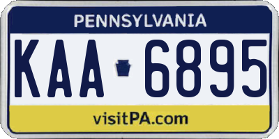 PA license plate KAA6895