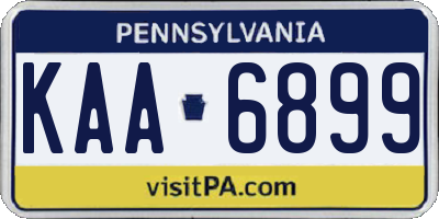 PA license plate KAA6899