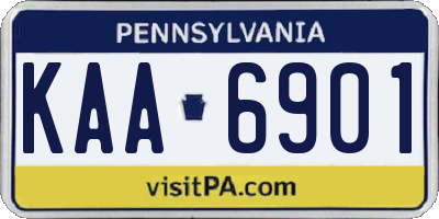 PA license plate KAA6901