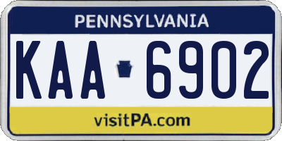 PA license plate KAA6902