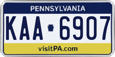 PA license plate KAA6907
