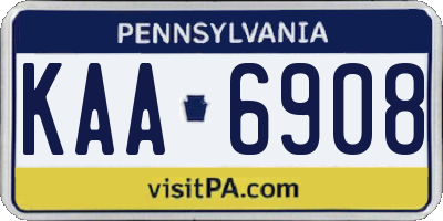 PA license plate KAA6908
