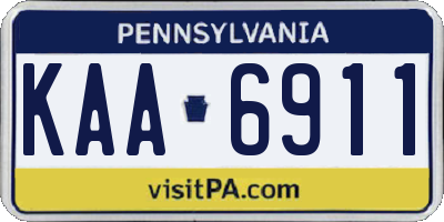 PA license plate KAA6911