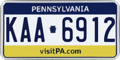 PA license plate KAA6912