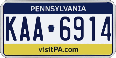 PA license plate KAA6914