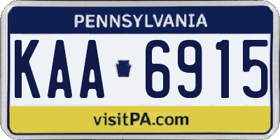 PA license plate KAA6915