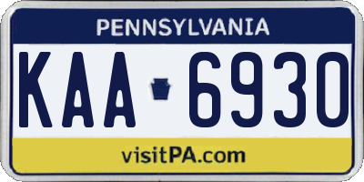 PA license plate KAA6930