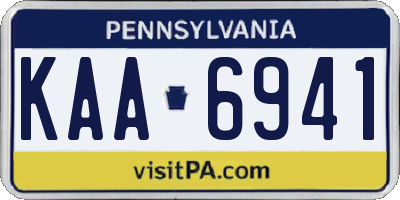 PA license plate KAA6941