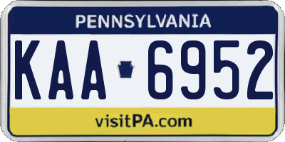 PA license plate KAA6952