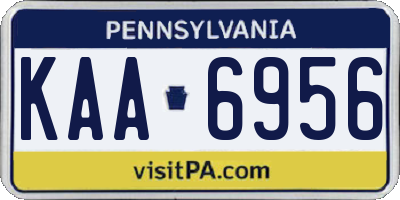PA license plate KAA6956