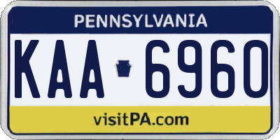 PA license plate KAA6960