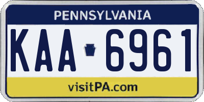 PA license plate KAA6961