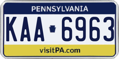 PA license plate KAA6963