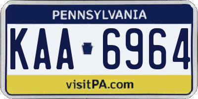 PA license plate KAA6964