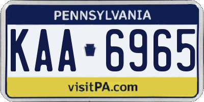 PA license plate KAA6965