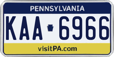 PA license plate KAA6966