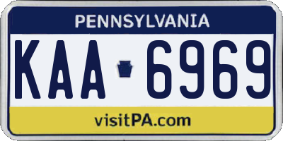 PA license plate KAA6969