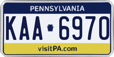 PA license plate KAA6970
