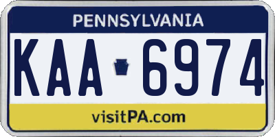 PA license plate KAA6974