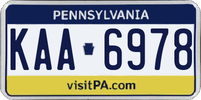 PA license plate KAA6978