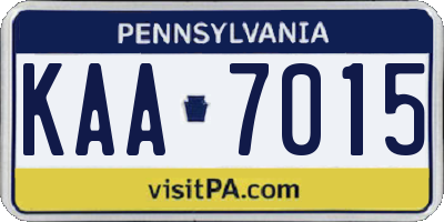 PA license plate KAA7015