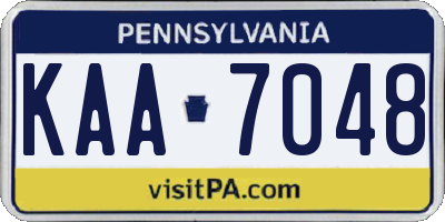 PA license plate KAA7048